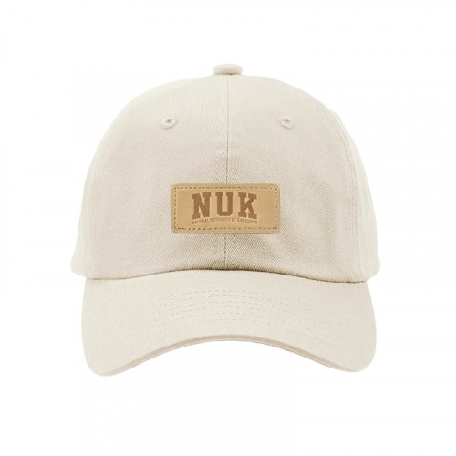 【團購商品，10頂起做】NUK皮革標老帽_象牙白/黑(可混色)