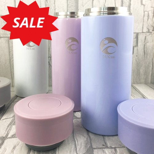 【絕版出清，售完10個起做】NUK校徽款療癒系304輕巧保溫瓶200mL_珍珠白/粉紫/粉藍