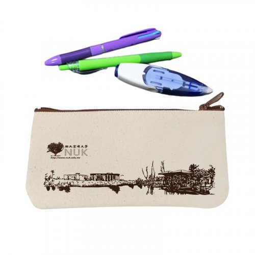 【團購商品，10個起做】NUK校景帆布筆袋_米白