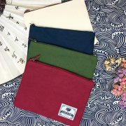 【團購商品，10個起做】NUK簡約生活布標帆布收納袋_米白/丈青/酒紅/墨綠(可混色)