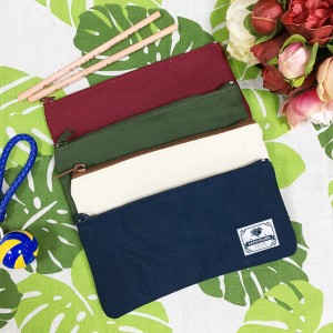 【團購商品，10個起做】NUK簡約生活布標帆布筆袋_酒紅(完售)/墨綠/米白/丈青